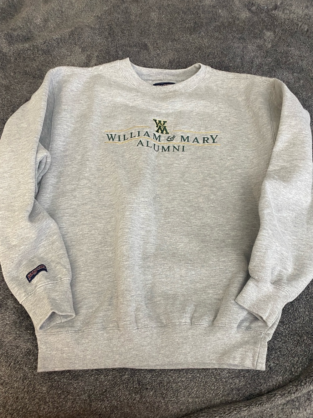 Vtg Jansport William & Mary Alumni Light Gray Crewneck Sweatshirt M
